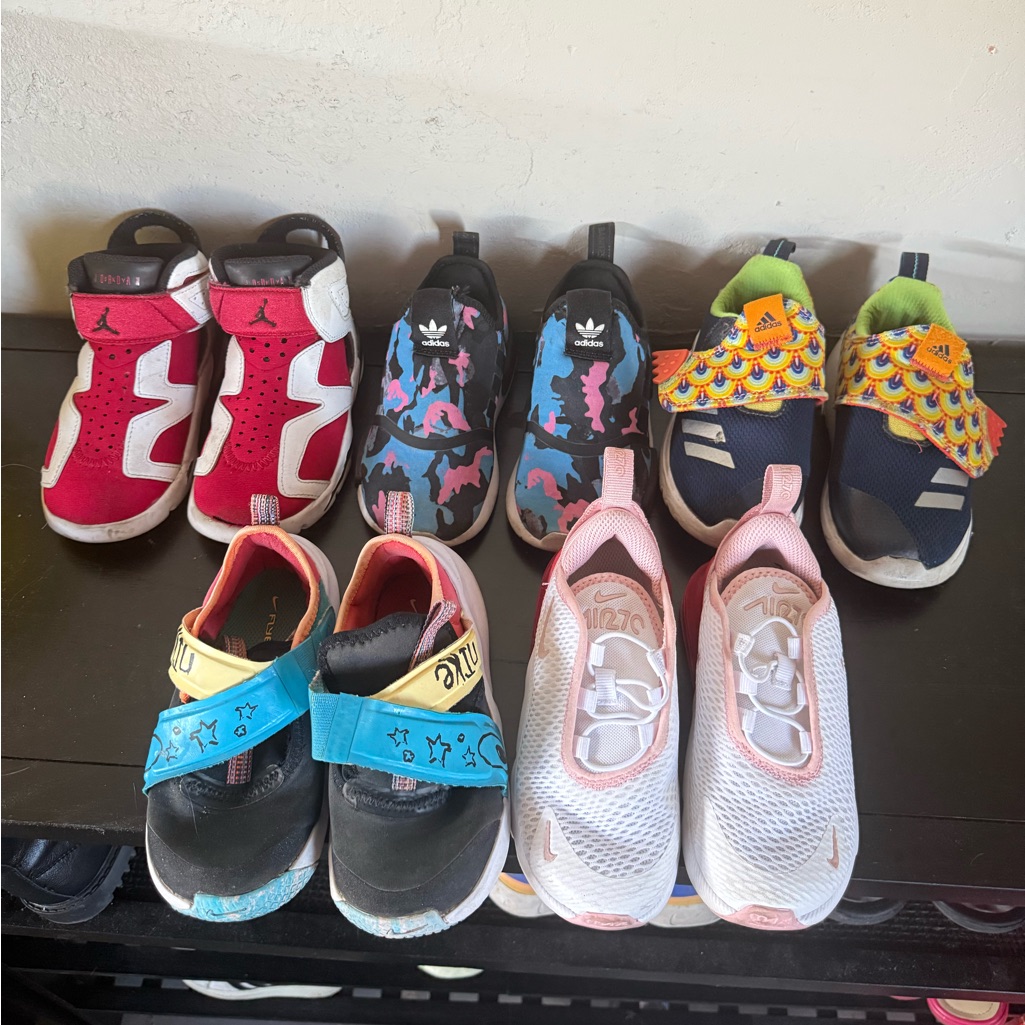 Adidas And Nike Kids Sneakers All 6 Pairs